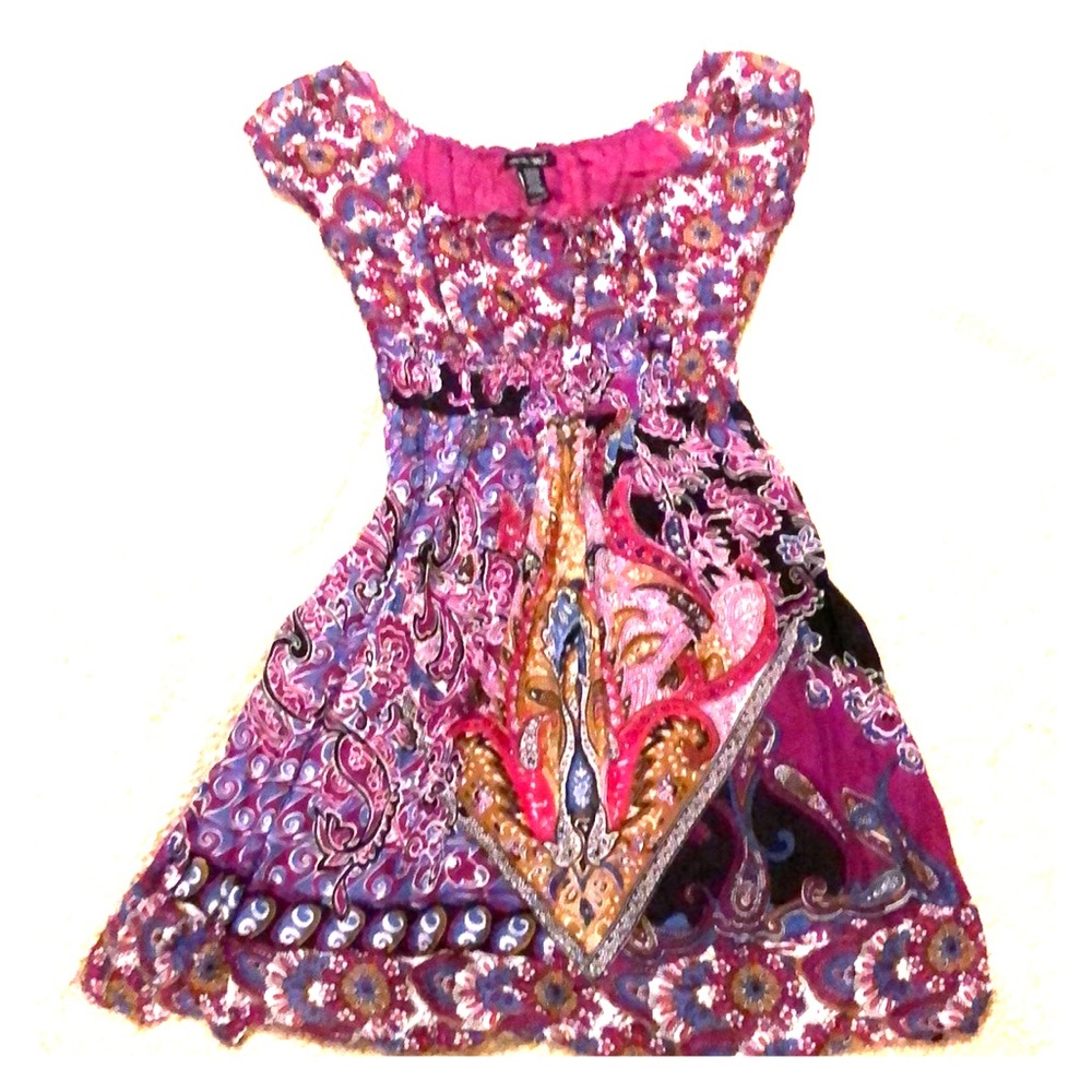 Paisley print dress.